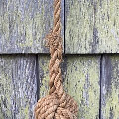  Vintage Five-Rung Naval Nautical Rope Boat Ladder, 20th century