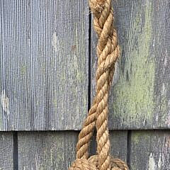  Vintage Five-Rung Naval Nautical Rope Boat Ladder, 20th century