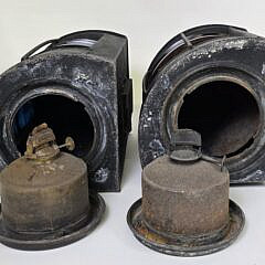 Pair of Antique Perkins Port and Starboard Ship Light Lanterns