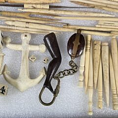 Collection of Antique Whalebone Instruments and Trinkets, 19th century