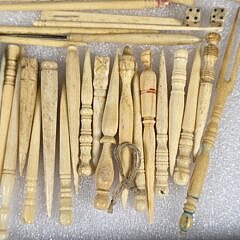 Collection of Antique Whalebone Instruments and Trinkets, 19th century