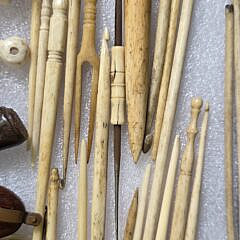 Collection of Antique Whalebone Instruments and Trinkets, 19th century