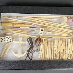 Collection of Antique Whalebone Instruments and Trinkets, 19th century