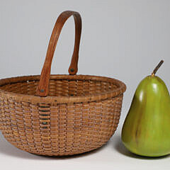 Exceedingly Rare Antique South Shoal Nantucket Lightship Basket, 19th century