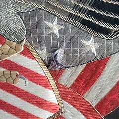 Large Antique China Trade Sailor’s Souvenir Silkwork Embroidery, 19th century