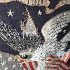 Large Antique China Trade Sailor’s Souvenir Silkwork Embroidery, 19th century