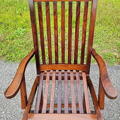Pair of Vintage Nautical Rosewood Naval Folding Deck Chairs, 20th century