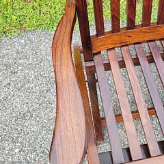 Pair of Vintage Nautical Rosewood Naval Folding Deck Chairs, 20th century