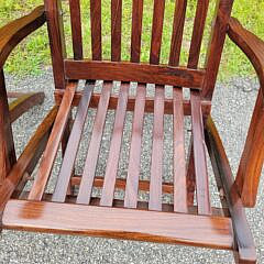 Pair of Vintage Nautical Rosewood Naval Folding Deck Chairs, 20th century