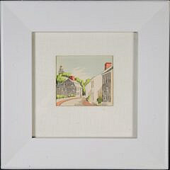 Scarce Doris and Richard Beer Miniature Nantucket Watercolor “Union Street”