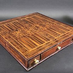 Antique American Multiwood Inlaid Double Sided Gameboard, 19th century