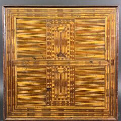 Antique American Multiwood Inlaid Double Sided Gameboard, 19th century