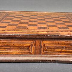 Antique American Multiwood Inlaid Double Sided Gameboard, 19th century