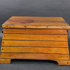 Vintage Wooden Boat Deck Lift Top Storage Box Step Stool, 20th century