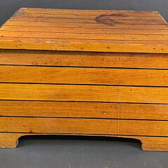 Vintage Wooden Boat Deck Lift Top Storage Box Step Stool, 20th century