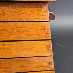 Vintage Wooden Boat Deck Lift Top Storage Box Step Stool, 20th century