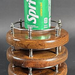 Four Oak and Silver Plate Gallery Yacht Coasters, 20th century