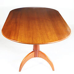 Stephen Swift Oval Double Pedestal Cherry Dining Table