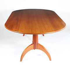 Stephen Swift Oval Double Pedestal Cherry Dining Table