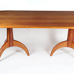 Stephen Swift Oval Double Pedestal Cherry Dining Table
