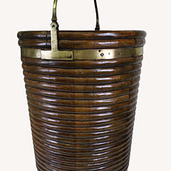 19th Century Brass Bound English Peat Bucket
