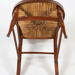 Set of Six American Federal Tiger Maple Rush Seat Side Chairs, circa 1810