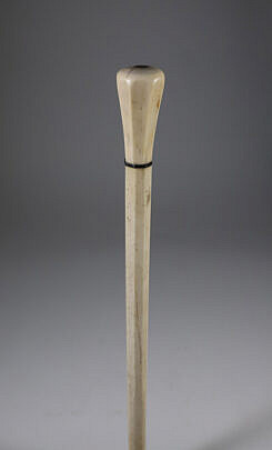 Whaleman Made Capstan Grip Whale Bone Shaft Cane 19th Century