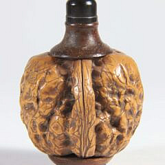 Chinese Polished Walnut Shell Snuff Bottle, Qing Dynasty