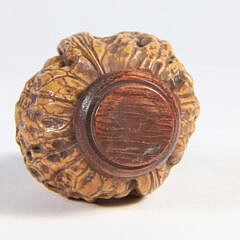Chinese Polished Walnut Shell Snuff Bottle, Qing Dynasty