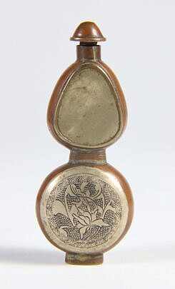 Paktong & Copper Alloy Snuff Bottle, Qing Dynasty