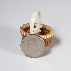 Nap Plank Miniature Oval Open Nantucket “Valentine” Basket with Heart Motif