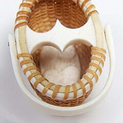 Nap Plank Miniature Oval Open Nantucket “Valentine” Basket with Heart Motif