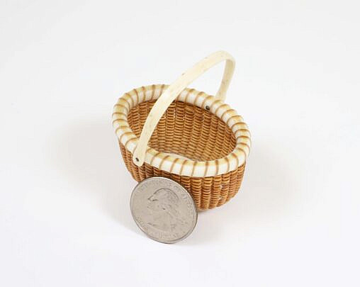 Nap Plank Miniature Open Oval Swing Handle Nantucket Basket