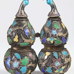 Champleve Enamel Double Ground Snuff Bottle, Qing Dynasty