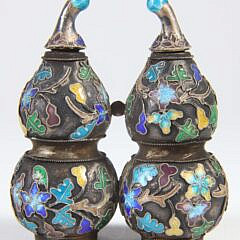 Champleve Enamel Double Ground Snuff Bottle, Qing Dynasty