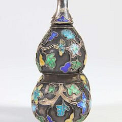 Champleve Enamel Double Ground Snuff Bottle, Qing Dynasty