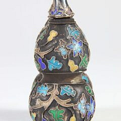 Champleve Enamel Double Ground Snuff Bottle, Qing Dynasty