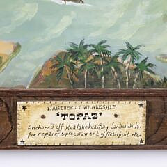 Tempera on Board “Nantucket Whaleship Topaz Anchored off Kealakekua Bay, Sandwich Island”