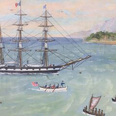 Tempera on Board “Nantucket Whaleship Topaz Anchored off Kealakekua Bay, Sandwich Island”
