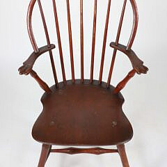 Set of Four American Windsor Elbow Chairs, early 19th Century