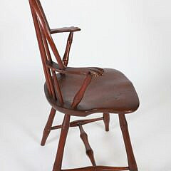 Set of Four American Windsor Elbow Chairs, early 19th Century