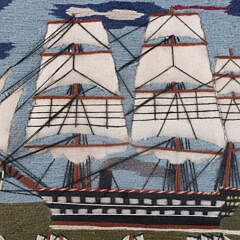 Sailor Made Woolie of a British Man-O-War, 19th Century
