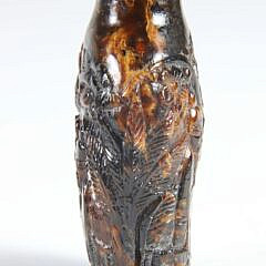 Carved Amber “Three Immortals” Snuff Bottle, Qing Dynasty