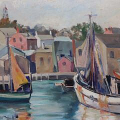 Ruth Haviland Sutton Oil on Board “Nantucket Harbor”