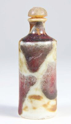 Splash Glazed Porcelain Snuff Bottle, Qing Dynasty
