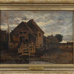Antique Oil on Canvas "Early View of Siasconset Nantucket"
