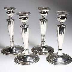 Set of Four Gorham Sterling Silver Candlesticks, circa 1919