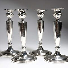 Set of Four Gorham Sterling Silver Candlesticks, circa 1919