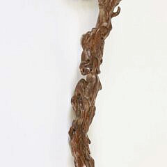 Chinese Carved Jade Mounted Wood Ruyi Scepter, Late 19th Century