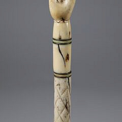 Whaleman Made Clenched Fist Grip Walking Stick, 19th Century